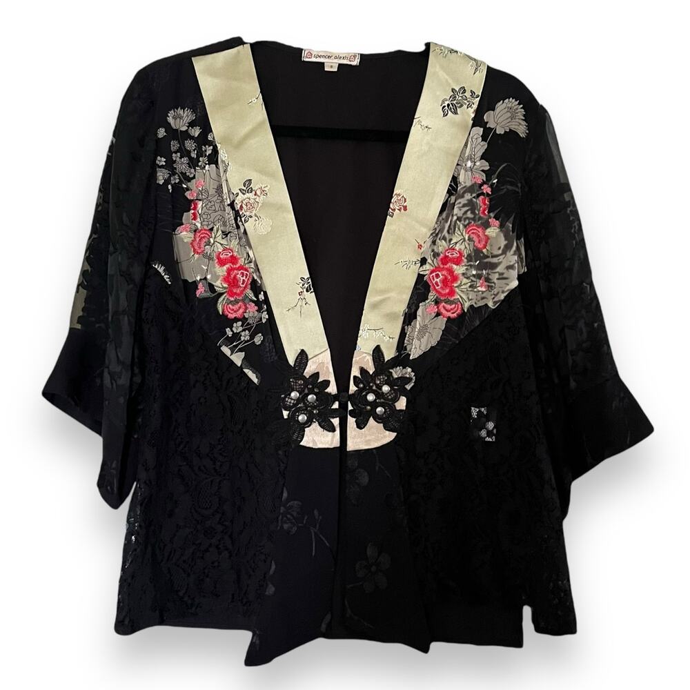 Spencer Alexis Vintage 90s boho kimono cardigan shrug top size small - Picture 2 of 10